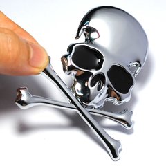 Emblema Adesivo Caveira Grande Skull 3d Carro Moto Metal na internet
