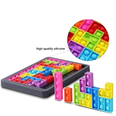 27 pces tetris quebra-cabeça pops seus brinquedos fidget anti-stress popet empurrar bolha sensorial brinquedo placa de quebra-cabeça brinquedo educativo para criança