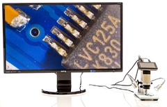 Câmera de microscópio digital adsm201, microscópio hdmi 3mp 1080 para reparo de pcb, us110v/eu220v, luzes duplas uv, filtro, suporte de metal