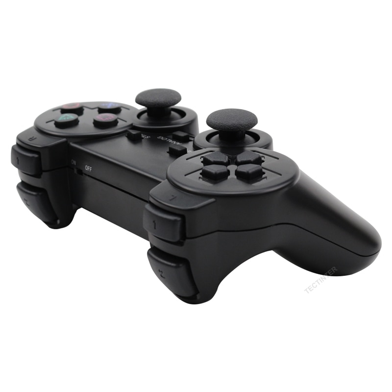 Controle Compatível Com PlayStation 2 Com Fio Para Video Game Com Vibração  E Conexão USB Analógico Compatível Com Computador Preto LINHA PREMIUM DUPIN