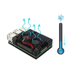 Case de liga de alumínio para raspberry pi 4b/3b, revestimento armadura de 4 cores com dissipador de calor para raspberry pi 4b/3b - comprar online