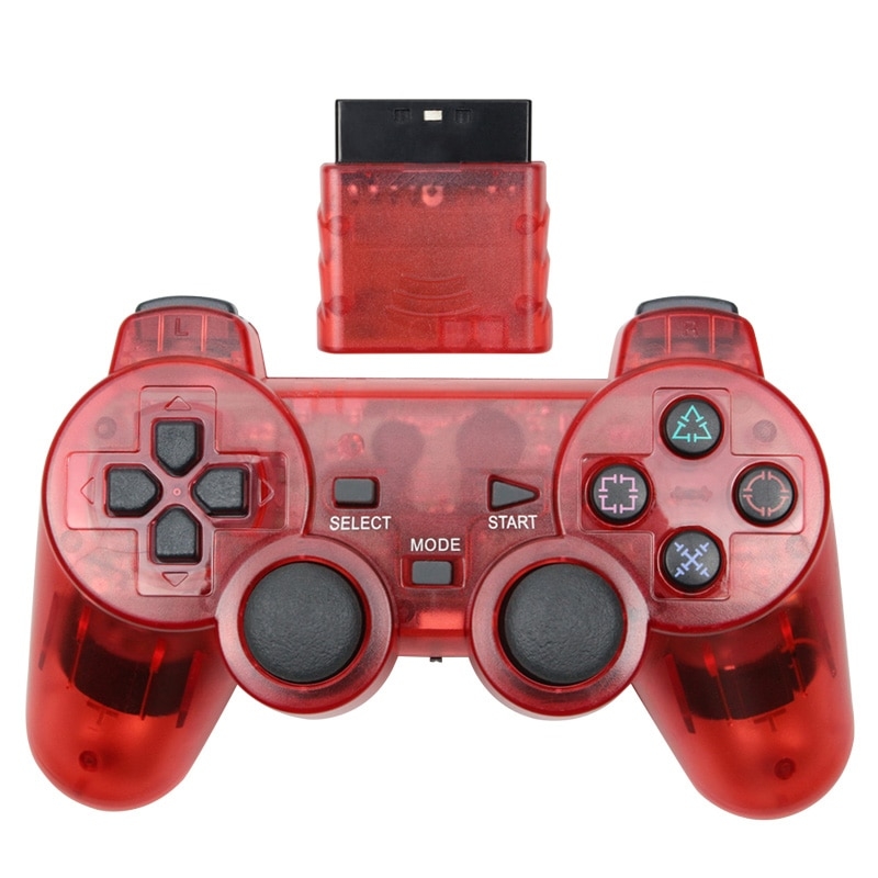 Controle sem fio para playstation 2, joystick dupla vibração, choque, usb,  pc, controle de jogos