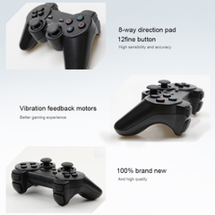 Controle sem fio para playstation 2, joystick dupla vibração, choque, usb, pc, controle de jogos - comprar online