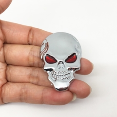 Adesivo de carro com emblema 3d do caveira, adesivo de metal para audi chevrolet golf polo opel toyota mazda nissan hyundai - loja online