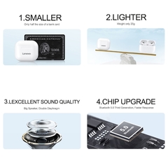Novo original lenovo lp40 tws fone de ouvido sem fio bluetooth 5.0 dupla estéreo redução ruído baixo controle toque longa espera 230mah - comprar online