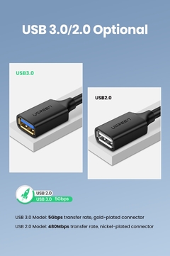 Ugreen usb cabo de extensão usb 3.0 cabo para smart computador portátil tv xbox um ssd usb 3.0 2.0 cabo extensor mini cabo de velocidade rápida - TUDO PRA MULTIMIDIA