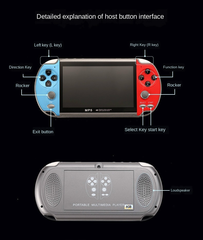 X1 console de jogo para psp, 4.3 polegadas, console clássico