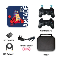 Imagem do Console de jogo de caixa de arcada para ps1/nds/n64/dreamcast/naomi 64gb mini console retro 4k hd display na tv embutido retro 33000 + jogos