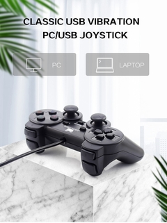 Data frog-joystick com fio, controle de vibração, usb, para pc, laptop, winxp/win7/win8/win10 - comprar online