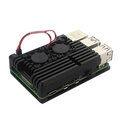 Case de liga de alumínio para raspberry pi 4b/3b, revestimento armadura de 4 cores com dissipador de calor para raspberry pi 4b/3b - TUDO PRA MULTIMIDIA