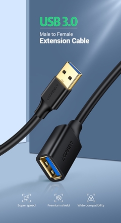 Ugreen usb cabo de extensão usb 3.0 cabo para smart computador portátil tv xbox um ssd usb 3.0 2.0 cabo extensor mini cabo de velocidade rápida na internet