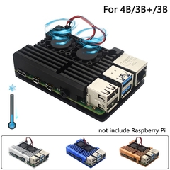 Case de liga de alumínio para raspberry pi 4b/3b, revestimento armadura de 4 cores com dissipador de calor para raspberry pi 4b/3b na internet