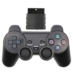 Controle sem fio para playstation 2, joystick dupla vibração, choque, usb, pc, controle de jogos na internet