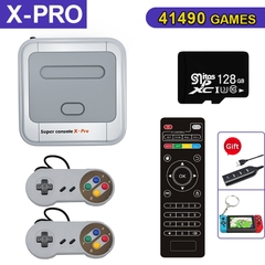 Console super retro x pro 4k hd da tevê de wifi consolas de jogos de vídeo para ps1/psp/n64/dc com 50000 + jogos com controladores sem fio de 2.4g - comprar online