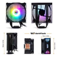 Darkflash 4 heatpipes argb cpu cooler radiador silencioso pwm 4pin 250w para intel lga 1150 1151 1155 1200 1366 amd am4 ventilador na internet