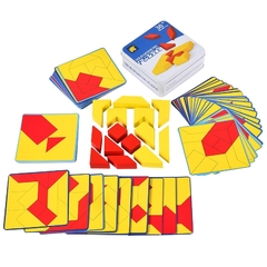 Quebra-cabeças infantil blocos de expressão madeira, montessori educativo, mudança de face, combinação com pensamento, jogos de lógica, geométrico - comprar online