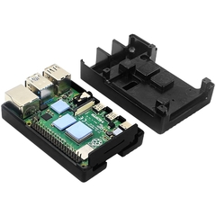 Case de liga de alumínio para raspberry pi 4b/3b, revestimento armadura de 4 cores com dissipador de calor para raspberry pi 4b/3b - loja online