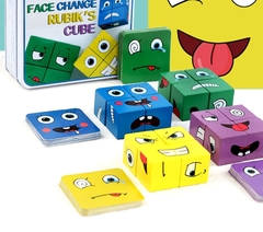 Quebra-cabeças infantil blocos de expressão madeira, montessori educativo, mudança de face, combinação com pensamento, jogos de lógica, geométrico - TUDO PRA MULTIMIDIA