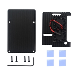 Case de liga de alumínio para raspberry pi 4b/3b, revestimento armadura de 4 cores com dissipador de calor para raspberry pi 4b/3b