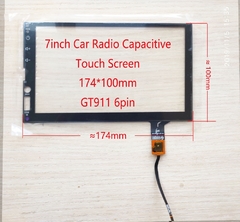 Rádio automotivo de 7 polegadas/pc, tela sensível ao toque capacitiva, 174*100mm, gt911, 6 pinos modelo universal - comprar online