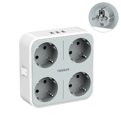 Tessan-tomada expansora para parede, plugue eu, 4 entradas, 3 entradas usb, interruptor liga/desliga - loja online