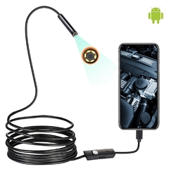 Mini endoscópio câmera à prova dwaterproof água endoscópio fio macio ajustável 6 leds 7mm android tipo-c usb inspeção camea para carro