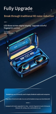Tws bluetooth fones de ouvido 2200mah caixa carregamento fone fone 9d estéreo esportes à prova dwaterproof água com microfone na internet