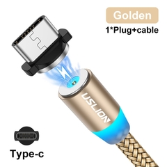 Uslion cabo usb magnético para iphone 12 11 xiaomi samsung tipo c cabo led carregamento rápido carga de dados micro cabo cabo usb fio - comprar online