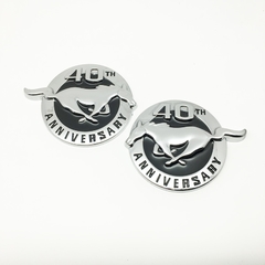 Adesivo de metal para emblema de corrida, emblema adesivo em metal 3d de 40th ano, estilização de carro, para ford mustang shelby gt, traseira porta-malas - loja online