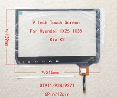 IX25 IX35 9 Polegada Digitador Da Tela de Toque Sensor Para Hyundai KIA GT911 K2 215*139 milímetros 928 9271 6Pin/12PIN ZCC-3390 RY090179 na internet