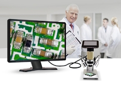 Imagem do Câmera de microscópio digital adsm201, microscópio hdmi 3mp 1080 para reparo de pcb, us110v/eu220v, luzes duplas uv, filtro, suporte de metal