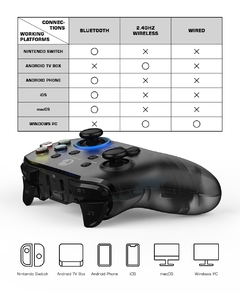 Gamesir t4 pro 2.4ghz controlador móvel sem fio bluetooth gamepad com giroscópio de 6 eixos para nintendo switch/android/iphone/pc - TUDO PRA MULTIMIDIA