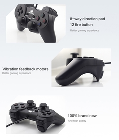 Data frog-joystick com fio, controle de vibração, usb, para pc, laptop, winxp/win7/win8/win10 - TUDO PRA MULTIMIDIA