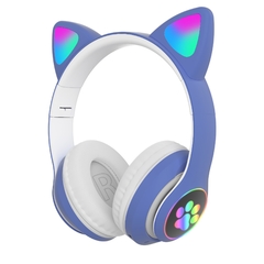 Qearfun Fone de ouvido sem fio, Fone Bluetooth RGB fone gamer para celular phone, bonito orelhas de gato fone gamer com microfone, pode controlar led, criança menina música estéreo fone presente, armazém local espanha - comprar online