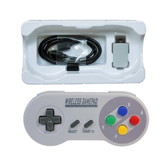 Controle sem fio para super nintendo, joystick clássico, sem fio, 2.4ghz, 1 peça