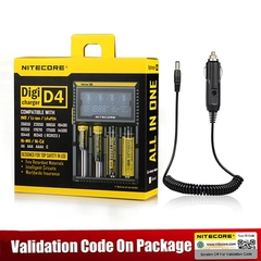 Nitecore d4 d2 carregador digitalizador, carregador de bateria lcd inteligente para circuitos, seguro global li-ion 18650 14500 16340 26650 - TUDO PRA MULTIMIDIA