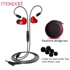 Moxpad-fone de ouvido intra-auricular profissional x9 pro, com microfone, driver dinâmico duplo, super grave, para celular, mp3 player, cabo de substituição