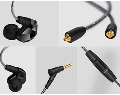 Moxpad-fone de ouvido intra-auricular profissional x9 pro, com microfone, driver dinâmico duplo, super grave, para celular, mp3 player, cabo de substituição na internet