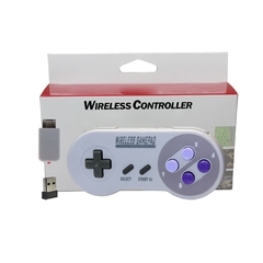 Controle sem fio para super nintendo, joystick clássico, sem fio, 2.4ghz, 1 peça