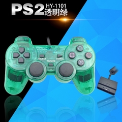 Controle com fio para sony ps2, joystick para ps1/ps2, dupla vibração, choque, com fio