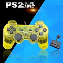Controle com fio para sony ps2, joystick para ps1/ps2, dupla vibração, choque, com fio