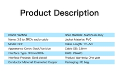 Imagem do Vention-cabo rca 3.5 para 2rca de áudio, cabo de entrada 3.5mm, para celular, edifer, home theater, dvd 2rca, cabo aux macho para macho, 1m, 2m, 10m
