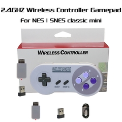 Controle sem fio para super nintendo, joystick clássico, sem fio, 2.4ghz, 1 peça - loja online