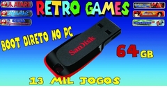 Pen Drive 64gb Batocera Para usar em seu Pc ou notebook 13 Mil Jogos Boot Direto pela bios