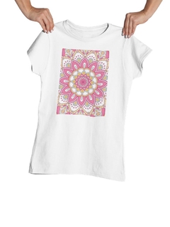 Camisa Branca BabyLook Mandala mod03