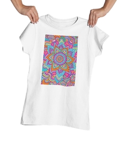 Camisa Branca BabyLook Mandala mod04