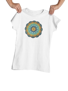 Camisa Branca BabyLook Mandala mod06