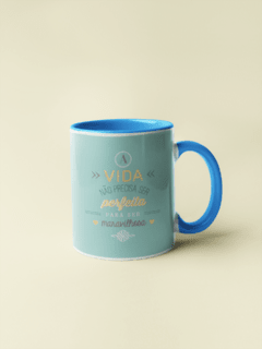 Caneca Mensagem Azul MOD08