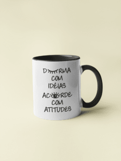 Caneca Mensagem Preta MOD014 - comprar online