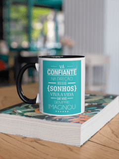 Caneca Mensagem Preta MOD022 - comprar online